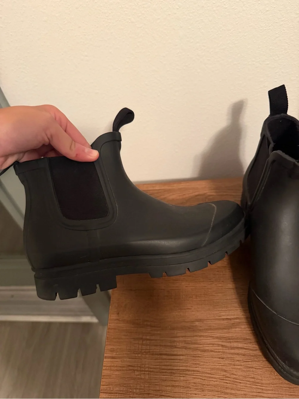 Black Waterproof Slip-On Chelsea Boots